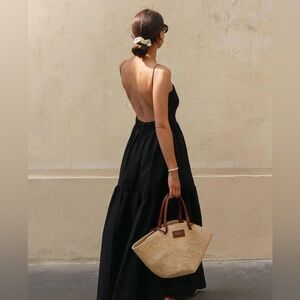 67 Solid Backless Long Dress